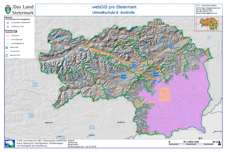 Styria IG-L low emission zone map