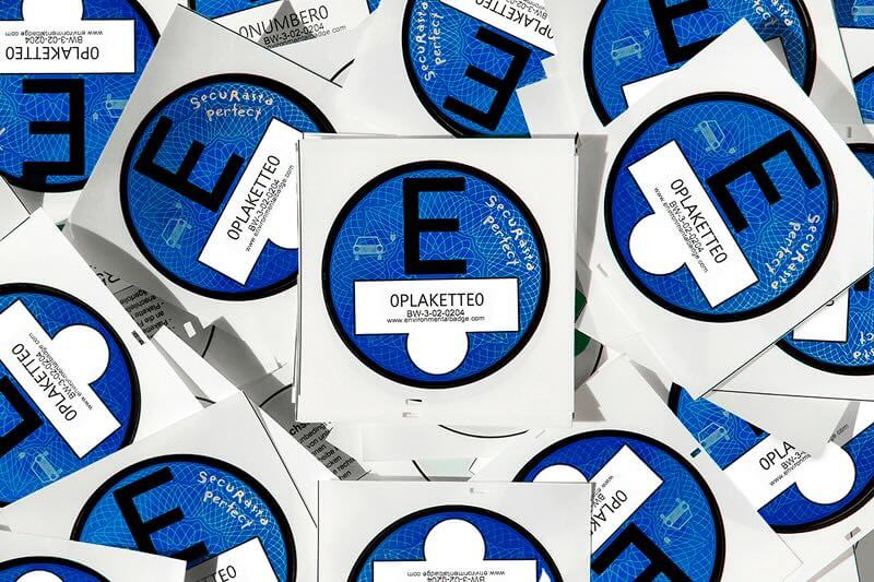 E-Plakette-kollázs Németországba